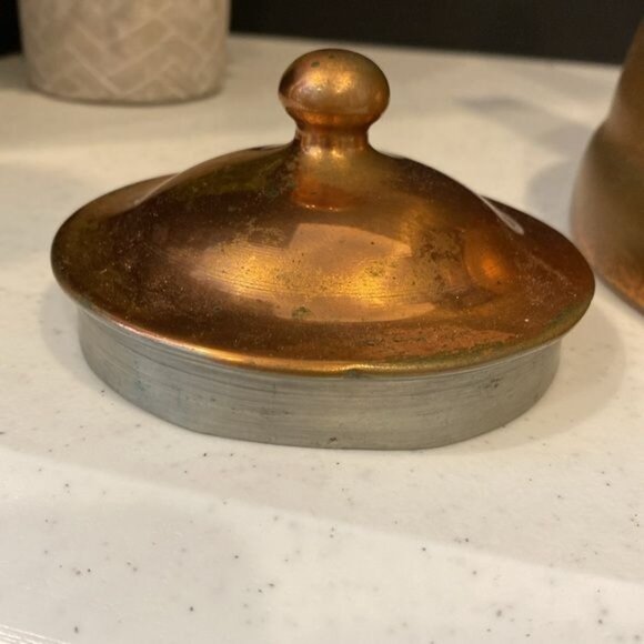 Vintage Antique 7" Copper Teapot Kettle with Lid - Picture 12 of 16